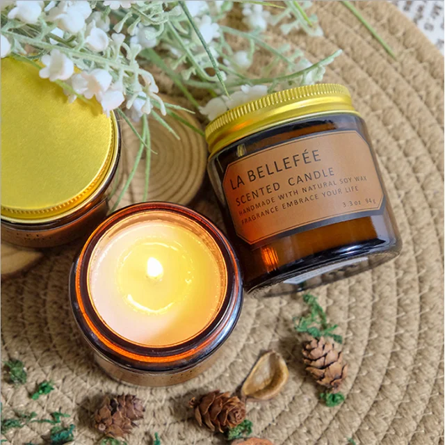 wholesale luxury Vintage candle jar aromatherapy soy  aroma candle scented