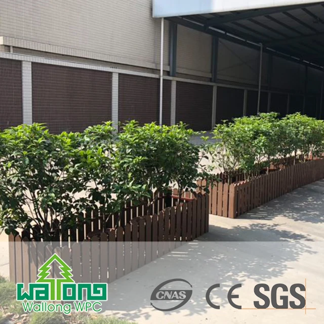 
Decorative WPC wood plastic composite garden fence and rails 
