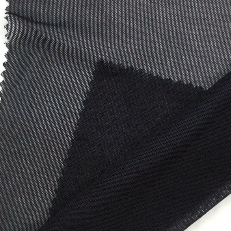 
black transparent 94 polyester 6 spandex 4 way stretch power mesh fabric 