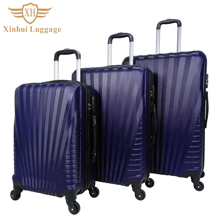 Chinese cheap factory price 3 pcs travel trolley suitcase abs frame luggage set