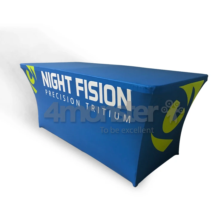 6ft 8ft trade show table cover fitted custom logo printed table cloth fabric