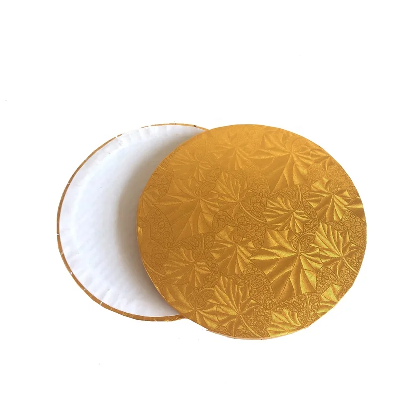 Factory Disposable Two Layer Durable 6 8 10 12 inch Silver Foil Corrugated Hard Cake Base Pad Board Circle Drum