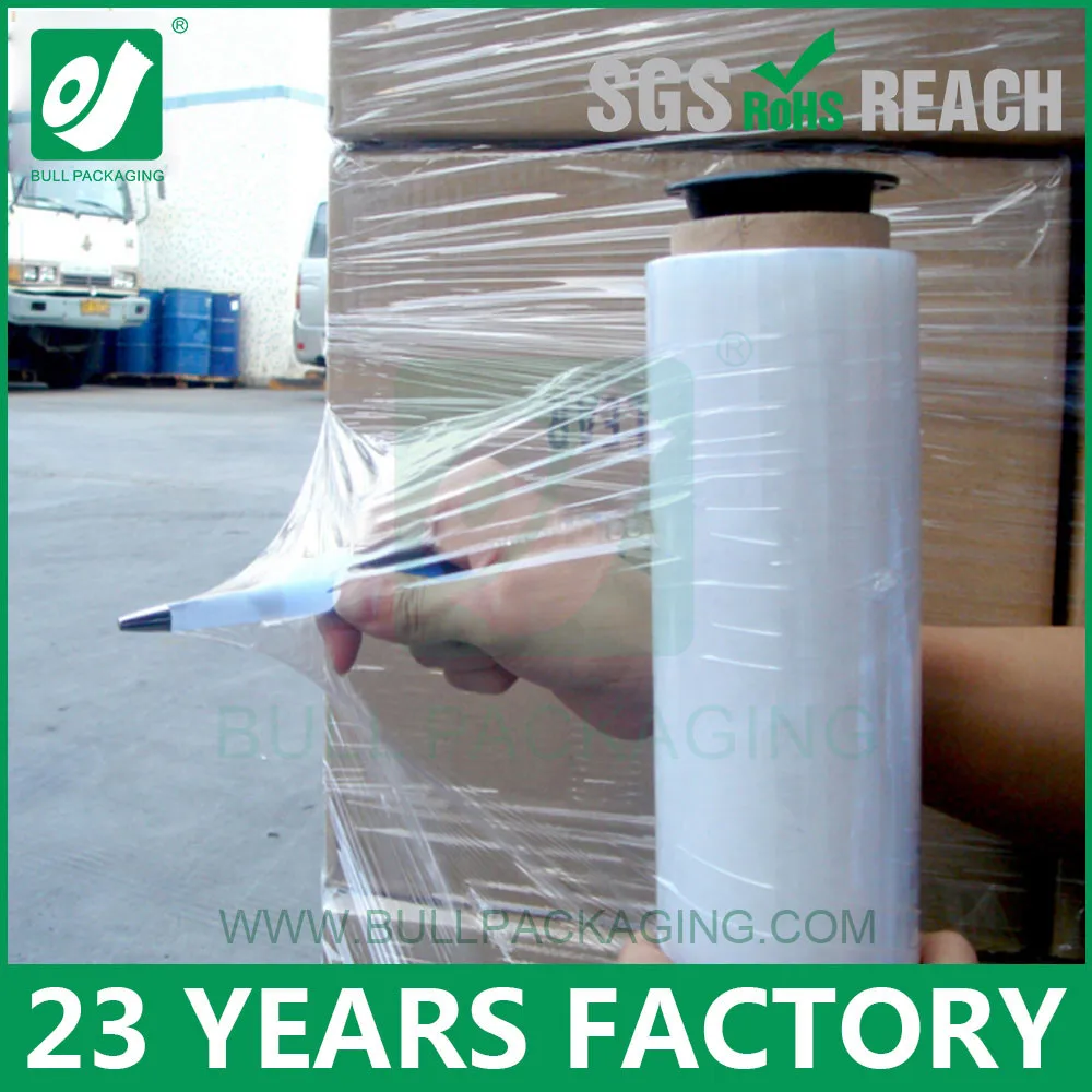 China Factory Price High Quality Customized Pallet Polyolefin LLDPE Cast Hand Stretch Film Roll Wrapping Film
