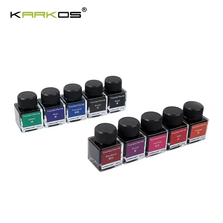 Custom LOGO Glass Dip Pen Writing Ink 10 Colorful Ink for Fountain pen