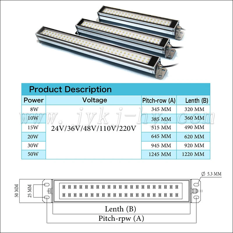 HNTD LED work lamp Waterproof LED flexible lamp for CNC machine 8W/10W/20W/30W/36W 220VAC