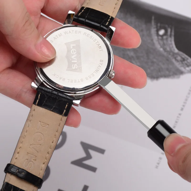 Black watch case opener watch back case openning knife with handle