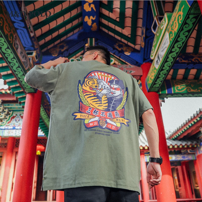 
Chinese Style Harajuku Custom Hip Hop 100% Cotton Mens Couples Clothing T Shirts Printing 