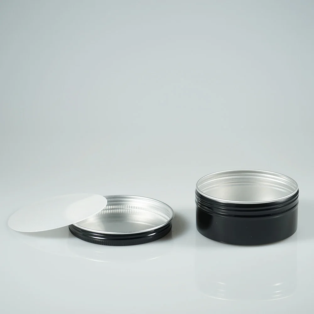 Trade assurance 15g 30g 50g 100g black aluminum can ,coffee scrub jar , empty beard oil container