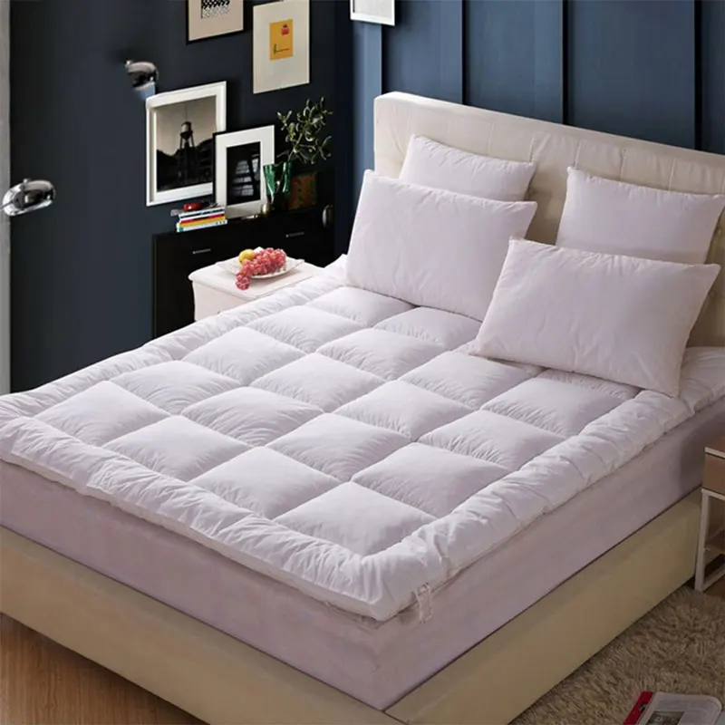 5 star hotel used 100% cotton fabric cover goose down feather mattress pad cover hotel mattress topper protector
