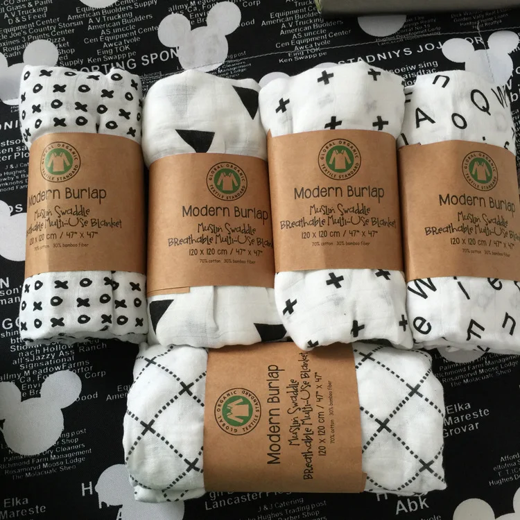 Newborn swaddle high quality Baby Multi use cotton bamboo Blanket Infant Parisarc XO Cross Wrap atrq0074