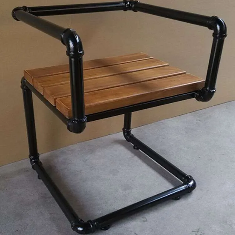 Ретро Американский промышленный железный стул в форме трубы, уличный железный стул в форме трубы, комплект мебели