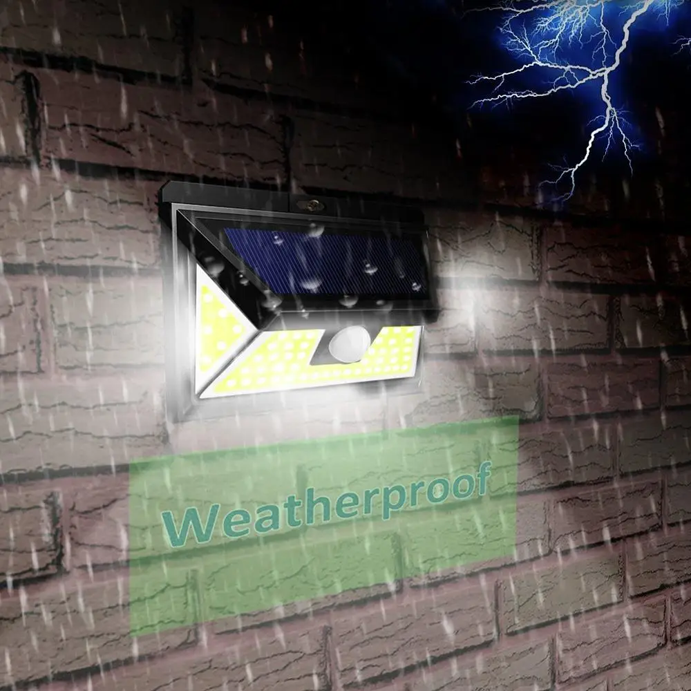 IP65 76 Waterproof LED COB Solar Power PIR Motion Sensor Outdoor Wall Security Light Lamp Garden Lighting