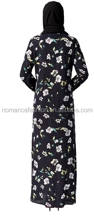 
Kaftan Abaya Islamic Muslim Womens Long Sleeve Printed Long Maxi Dress in Saudi 