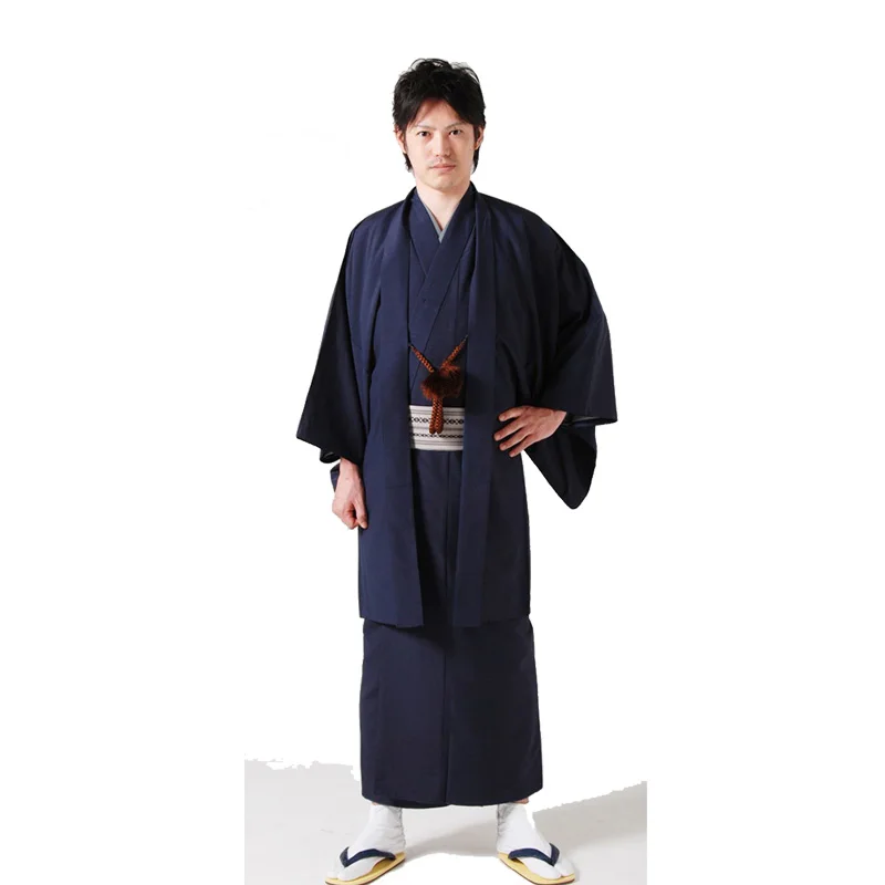 
Japanese traditional warrior silk cotton formal men wear Kimono Yukata bath robe performance wear customize ethnic costume 