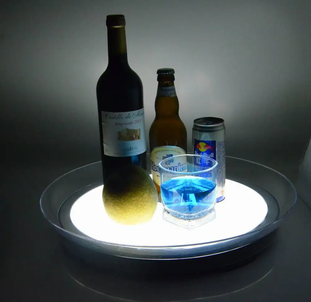 round PMMA non-slip LED serving Tray