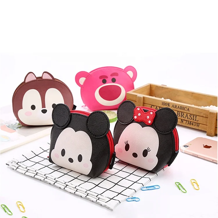 Genuine Disney tsum tsum Mickey 90th Anniversary Women Portable Waterproof PU Coin Purse