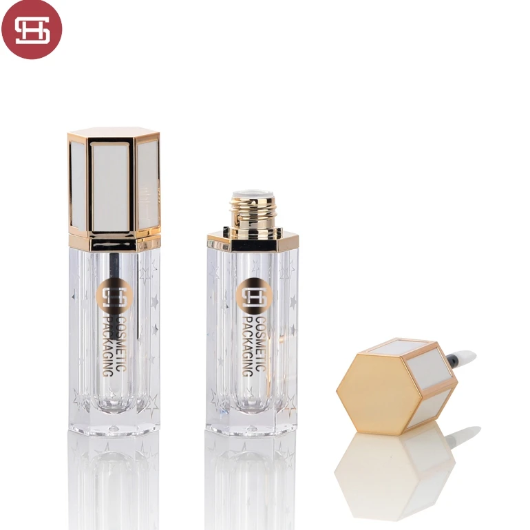 Косметика для макияжа на заказ, блестящий золотой роскошный пустой тюбик для блеска для губ, контейнер