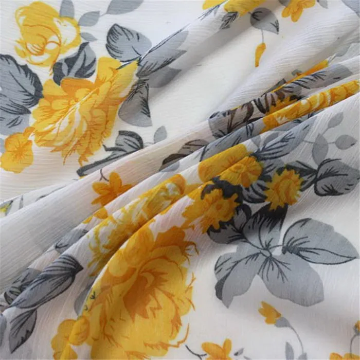 Wholesale crepe de chine fabric digital printed polyester chiffon fabric