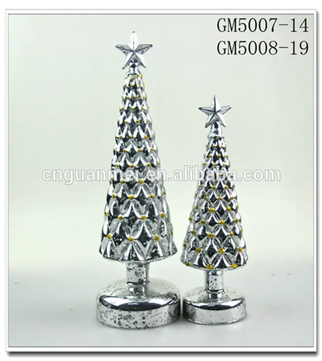 Новый продукт настольная подставка из светодиодов стекло рождественская елка