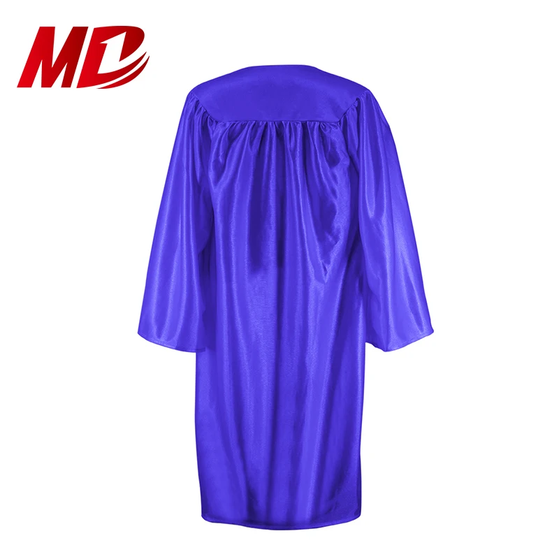 Royal Blue Shiny High School Graduation Gowns and Caps