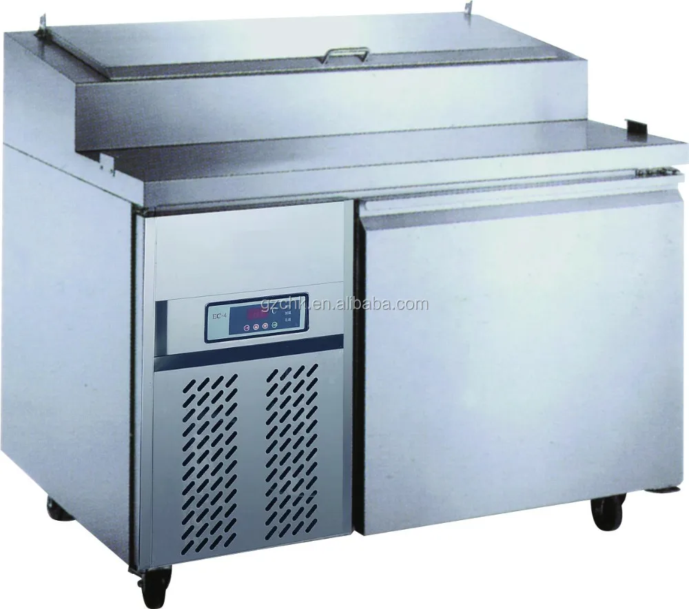 Single door pizza preparation working table with cover /counter top commercial refrigerator