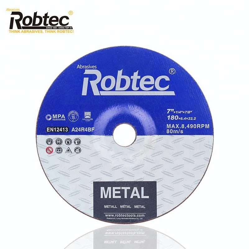 
ROBTEC 180*6*22.2mm China Factory Direct Sale Abrasive Disc Grinding Wheels For Polishing Stainless Steel And Metal 