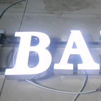 Outdoor led acrylic advertising real estate sign post Resin light letters with brushed stainless steel