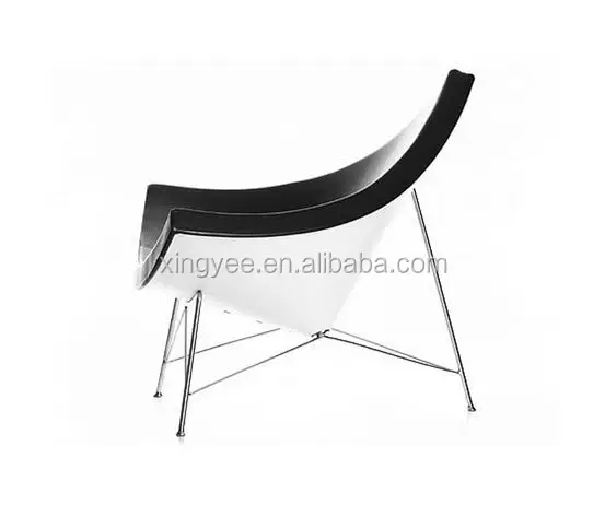 
Modern living room lounge furniture armchair fiberglass black white genuine leather triangle lounge chair 