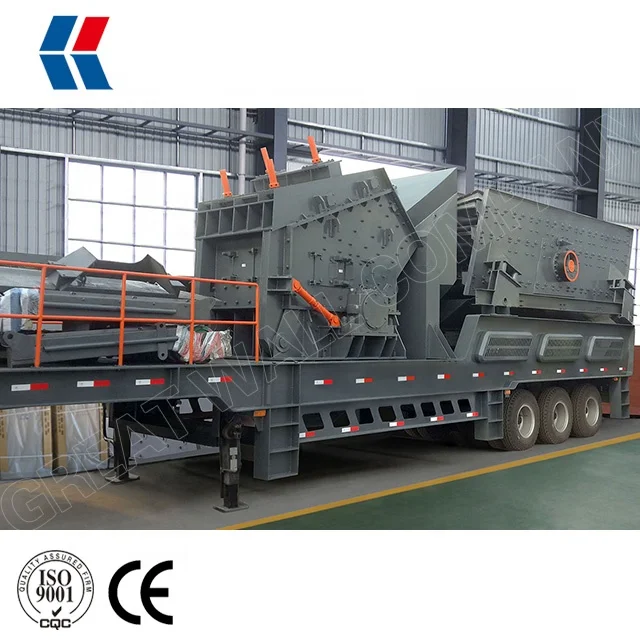 Large 40 - 200 TPH Mobile Rock Crusher, Mobile Rock Crushing Plant