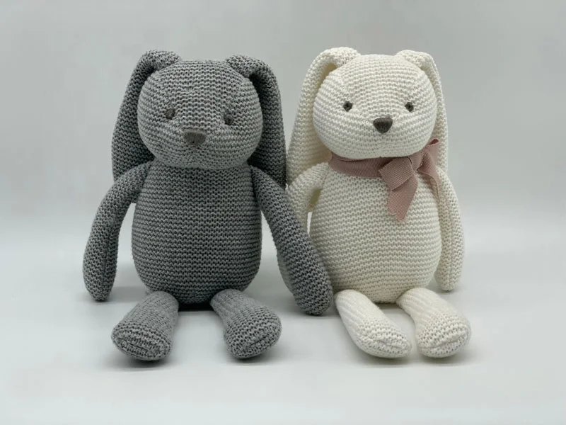 OEKO 100% organic no dyeing bunny stuffed animals, organic cotton baby stuffed toys