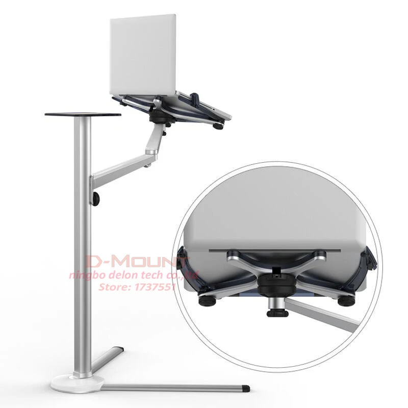 
UP-8 Multifunction 3in1 Computer Floor Stand for All Laptop/Tablet PC/Smartphone Holder Height/Angle Adjustable with Mouse Tray 
