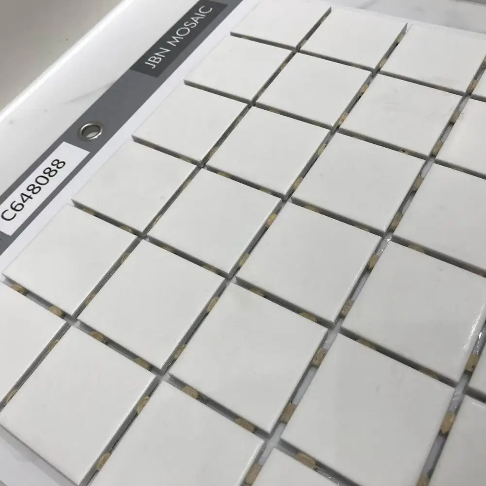 china low price ceramic glass mosaic for swimming pool tile porcelain material white mosaic tile square design mosaic tile