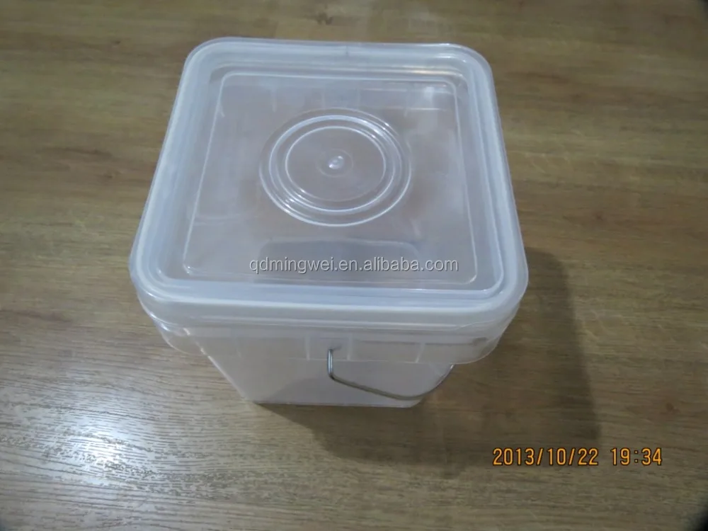 5000ml rectangular plastic bucket/plastic pail/rectangular plastic bucket with lid
