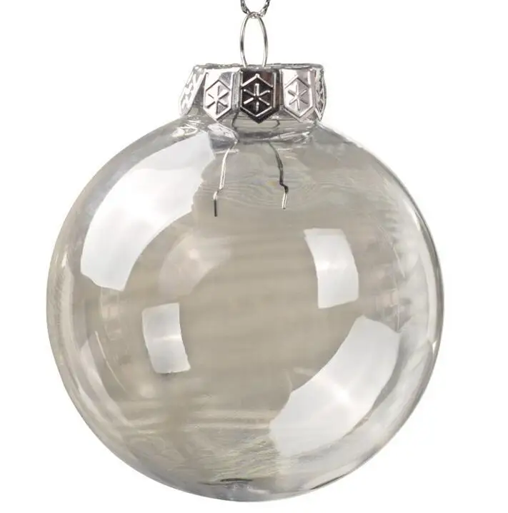 
Hot Selling Clear Christmas Plastic Bauble 10cm for hanging 