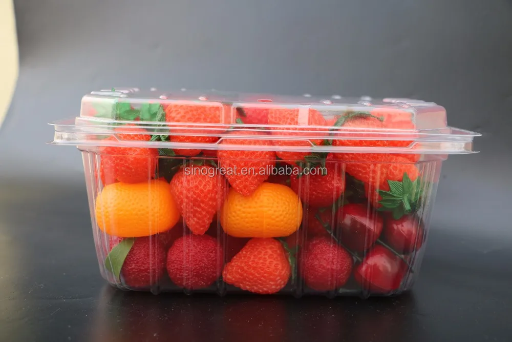 GLT-84B6 plastic tomato fruit clamshell container,plastic fruit tray for strawberry