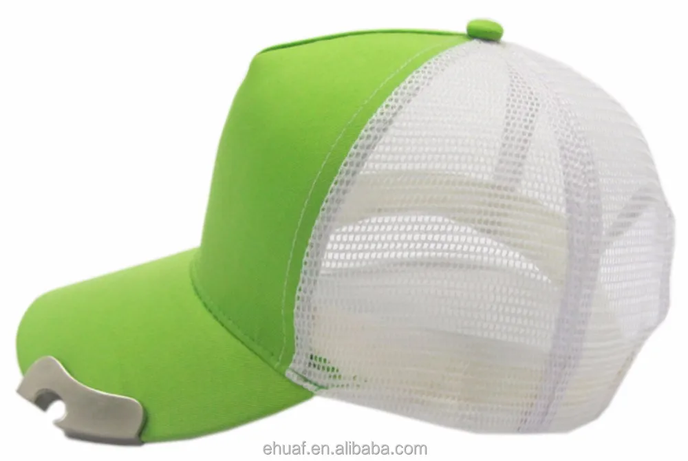 Hot selling custom cotton mesh  men bottle opener trucker hat baseball cap
