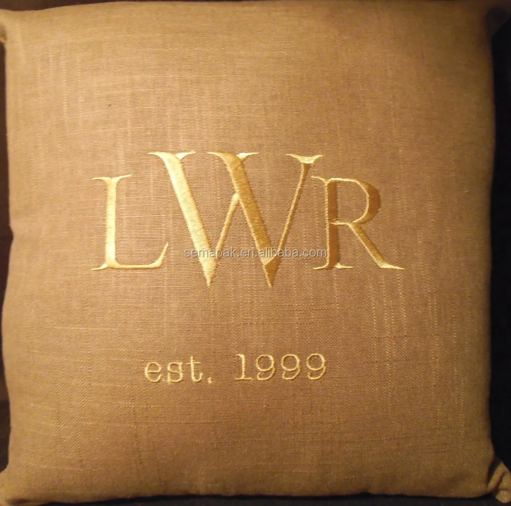 
Chinese embroidered ring bearer jute pillows 