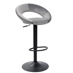 Velvet Swivel Adjustable Footrest Height Bar Chair Bar Stool Bar Furniture Modern Commercial Furniture Synthetic Leather 2 Years