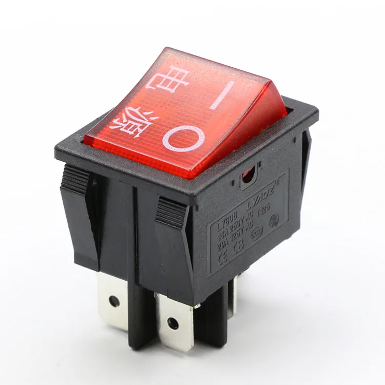 Red Button On/off Double Pole Single Throw Rocker Switch