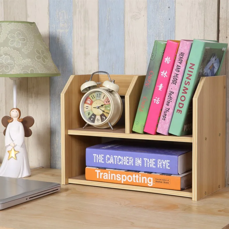 
Brief Design Portable Mini Wooden Bookshelf on the Desk 