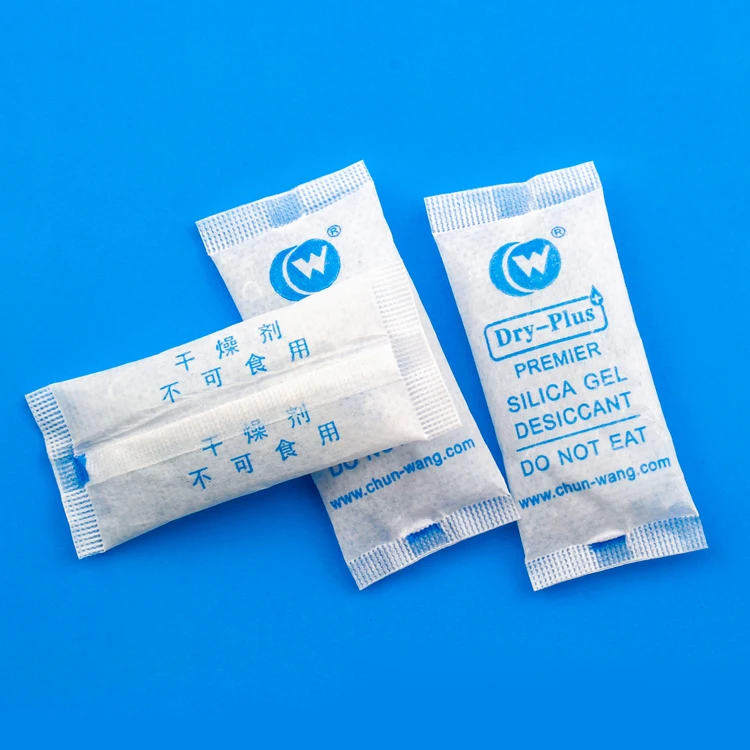 Food grade moisture absorbing silica gel desiccant packages for humidity control