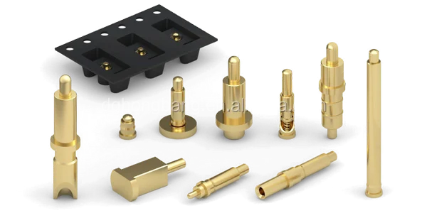 Латунный контактный разъем Pogo с резьбовыми автомобильными крепежными булавками