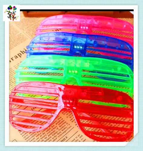 Cheap Plastic Shutter Shades Blinking Light Up Flashing Led Party Glasses HPC-3607