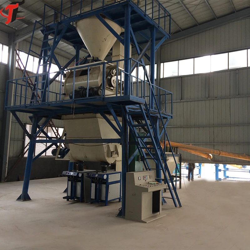 Automatic stucco plaster inside decoration dry mix mortar mixing production machine and bagging line plant