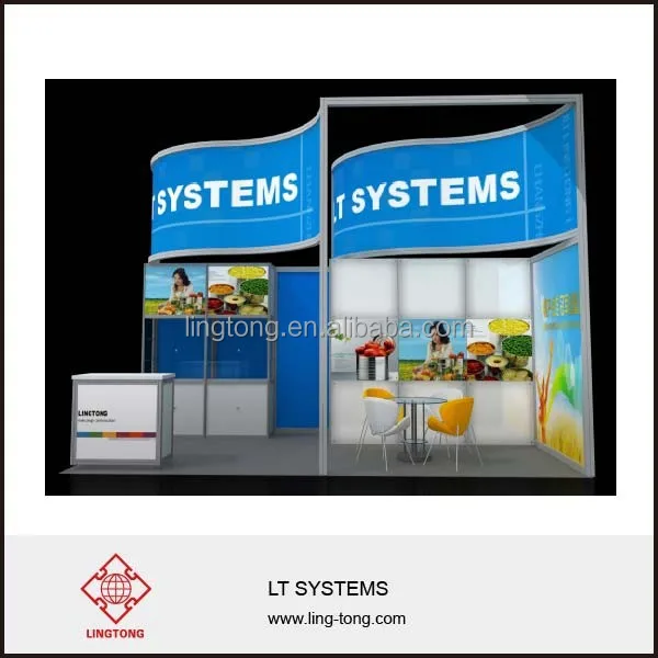 
tv exhibition stand for display with 0ctanorm system 