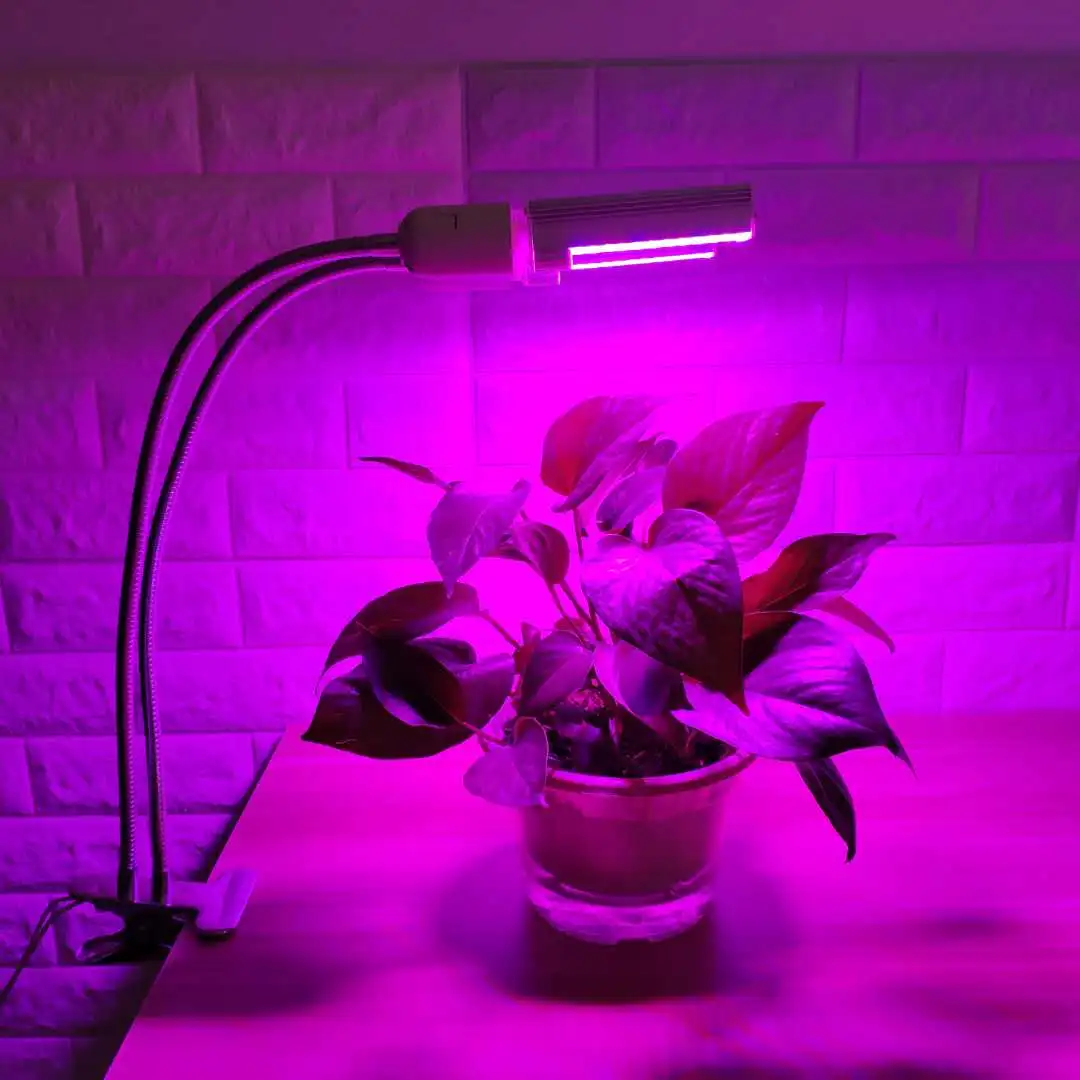 45W Led Grow Light Bulb for Indoor Plants, 100 LEDs Sunlike Full Spectrum Grow Lamp White, Dual Head Gooseneck Desk Plant Light