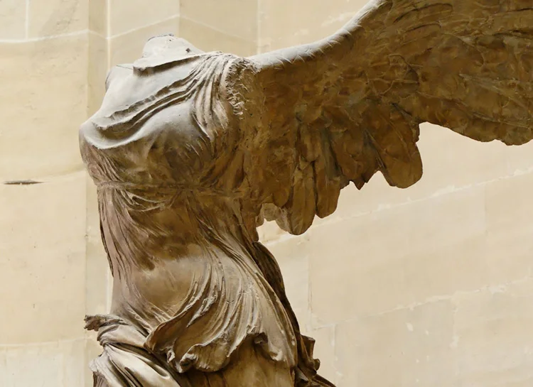 Famous life size garden stone headless victory winged agenl statue