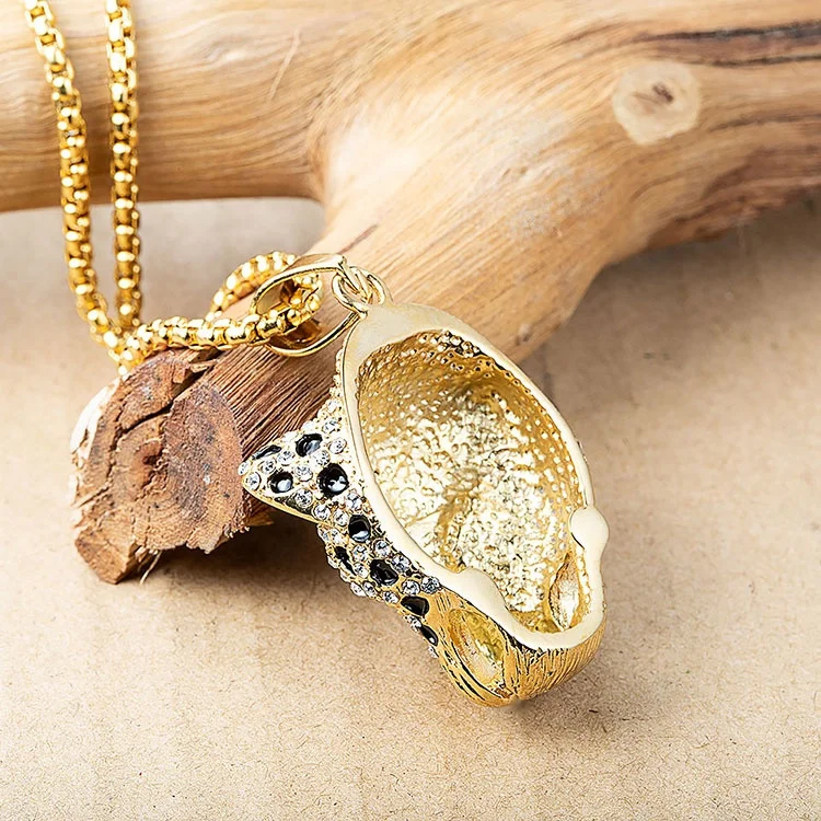 Marlary Wholesale  Stainless Steel Leopard Jewelry 18K Gold Plated Animal 3D Panther Head Pendant For Men