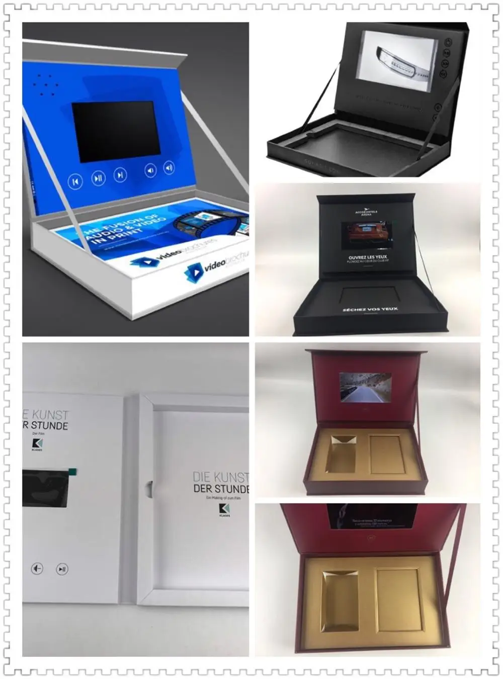 Digital Video Greeting Gift Box with Custom Sound and Music, featuring LCD screen from 5 inches to 10.1 inches