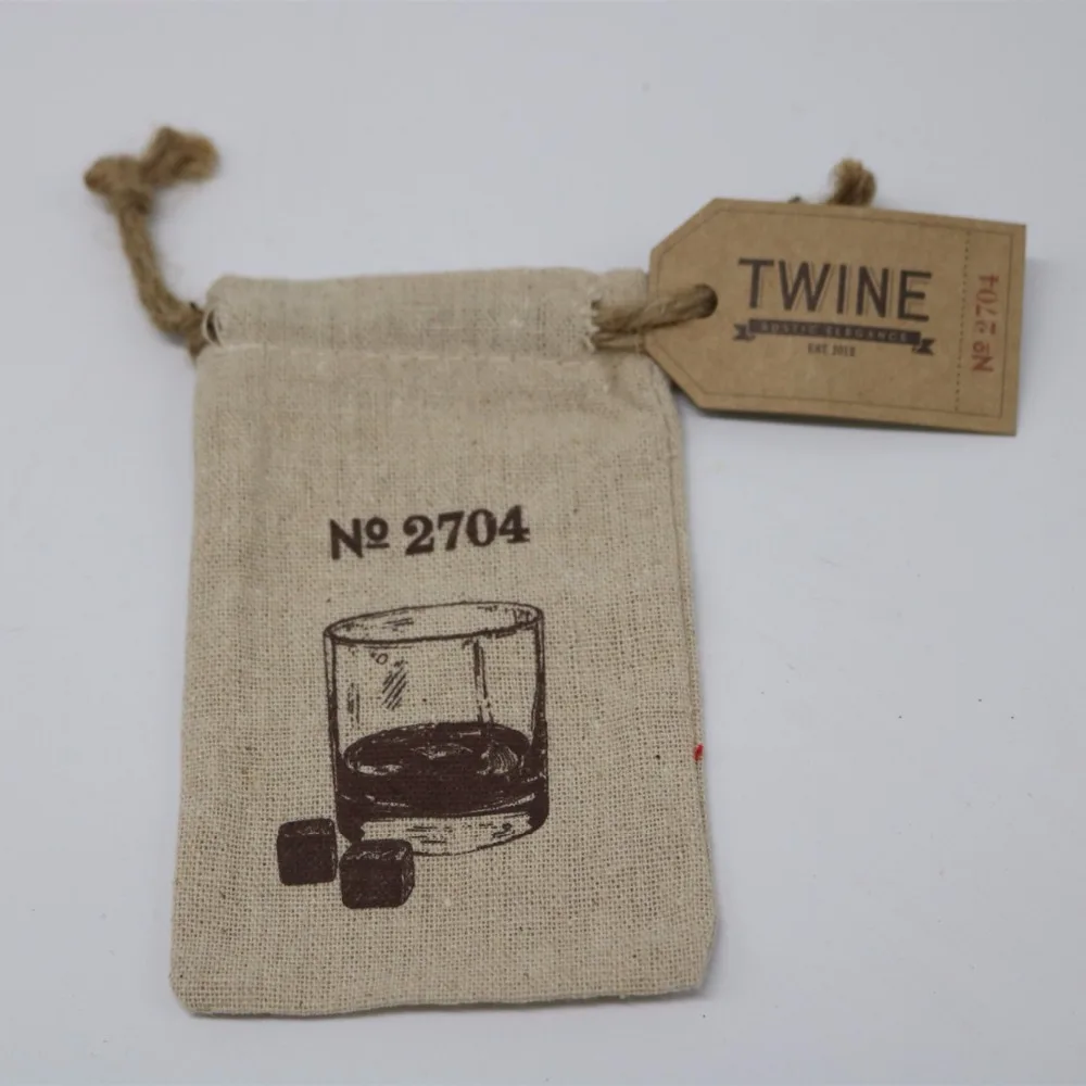 Wholesale Supply Natural Small Drawstring Gift Wenwan Buddha Beads Tea Cup Storage Packaging Linen Bag With Custom Logo and Tag